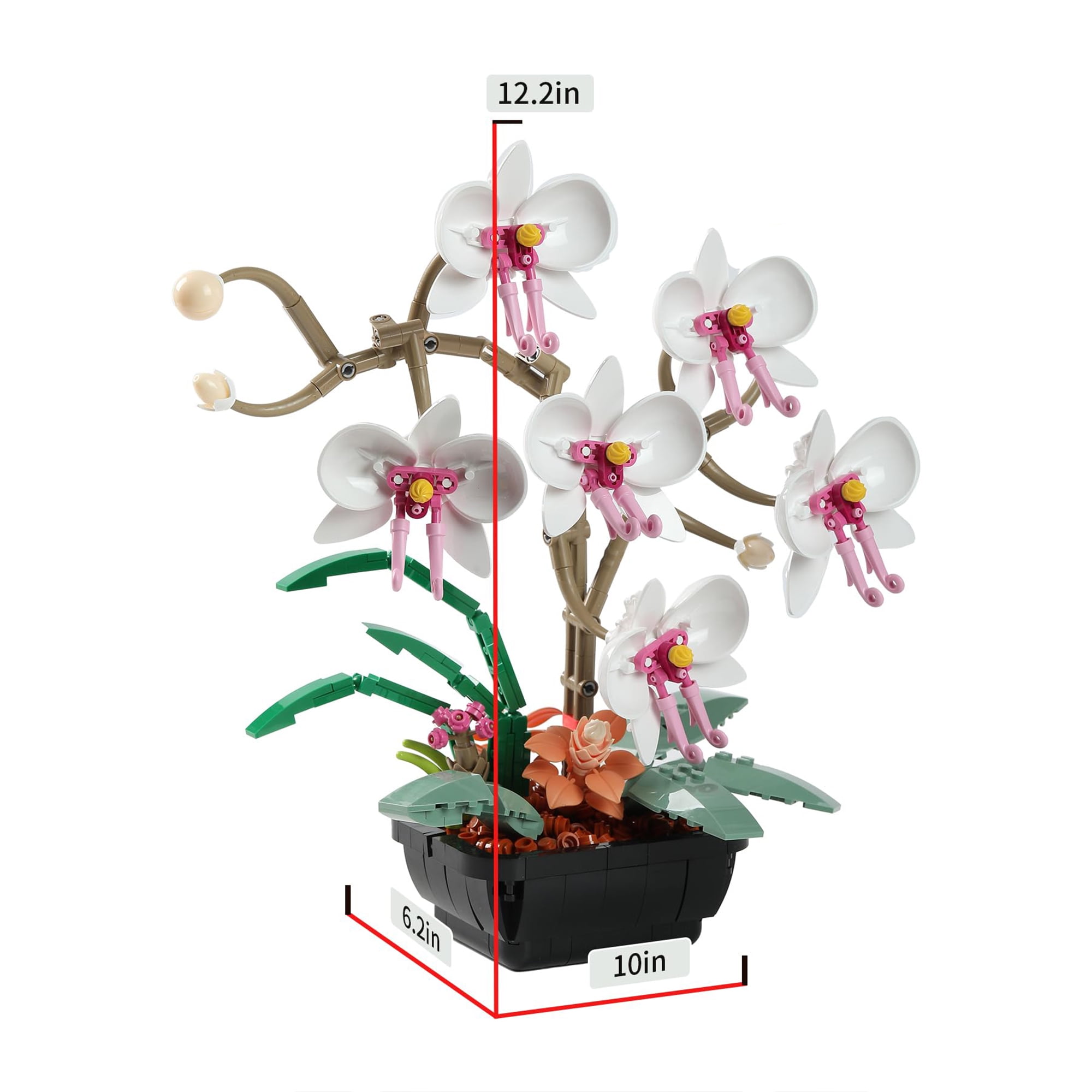 HI-Reeke Orchid Botanical Bonsai Building Block Set, Toy Gift for