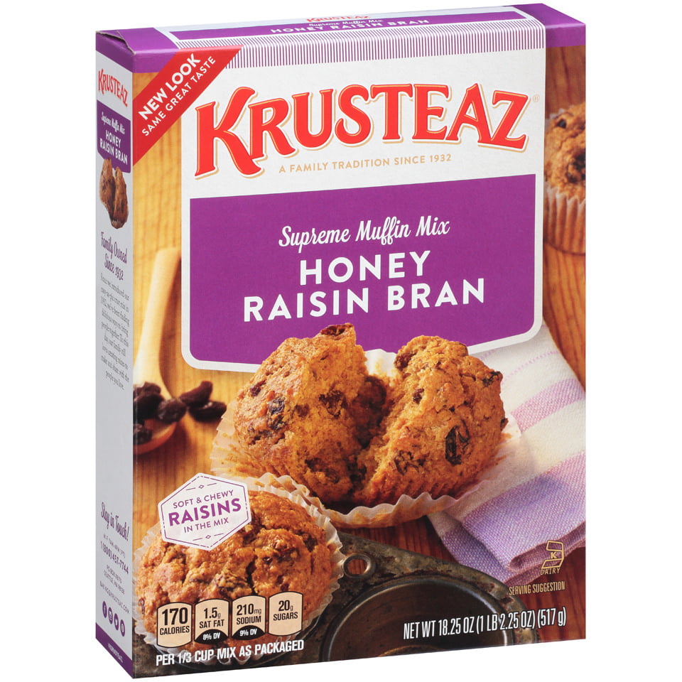 (3 Pack) Krusteaz Honey Raisin Bran Supreme Muffin Mix, 18 ...