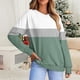 thumbnail image 1 of Ailaofu Women's Long Sleeve Tops Casual Color Block V-neck Sweatshirts Pullover Fall Shirts, 1 of 4
