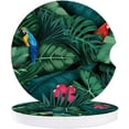 thumbnail image 1 of POGLIP Tropical Plant Leaf and Parrot Set of 6 Car Coaster for Drinks, Absorbent Ceramic Stone Coasters Cup Mat with Cork Base for Home Kitchen Room Coffee Table Bar Decor, 1 of 5