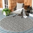 thumbnail image 2 of SAFAVIEH Beach House Rosario Geometric Indoor/Outdoor Area Rug, Light Grey/Charcoal, 4' x 4' Round, 2 of 10
