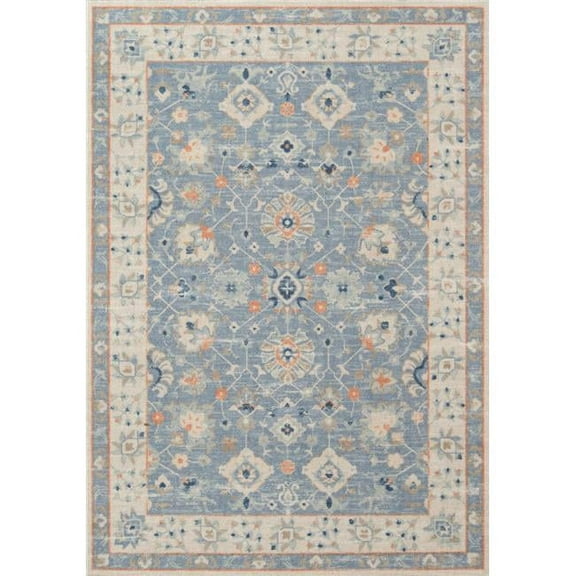 Momeni Anatolia Machine Made Wool and NylonBlue Area Rug 5'3" X 7'6"