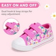 thumbnail image 3 of Toddler Sneakers for Girls Low Top Canvas Shoes Kids Casual Adjustable Straps Walking Shoes, Daisy, Size 1, 3 of 8