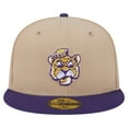 thumbnail image 2 of Men's New Era  Khaki LSU Tigers Throwback Two-Tone 59FIFTY Fitted Hat, 2 of 5