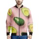 thumbnail image 3 of Chaqueta con cremallera y estampado de aguacate para hombre, chaqueta con estampado 3D de frutas, chaqueta informal de calle con cremallera, sudadera de manga larga tipo bombardero, 3 of 5