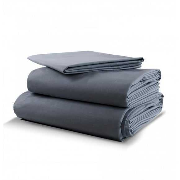 Juego de Sábanas Básica Algodón Percal 300 Individual Gris