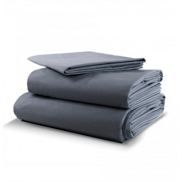 Juego de Sábanas Básica Algodón Percal 300 Individual Gris