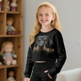 thumbnail image 5 of Xixirimido Black Rottweiler Dog Girls' Long Sleeve Crop Top Soft Casual Kids T-Shirt Crewneck Sweatshirt Stylish Cropped Pullover Top for 13-14 Years, 5 of 7