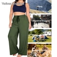 thumbnail image 2 of 2026 Womens Plus Size Yoga Pants with Pocket Drawstring High Waist Wide Leg Yoga Pants, 2 of 9