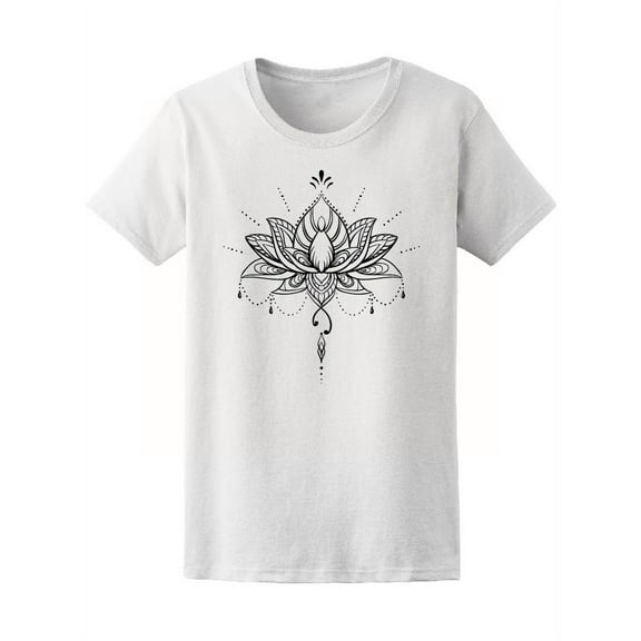 Filigree Lotus Flower T-Shirt Women -Image by Shutterstock, Female Medium