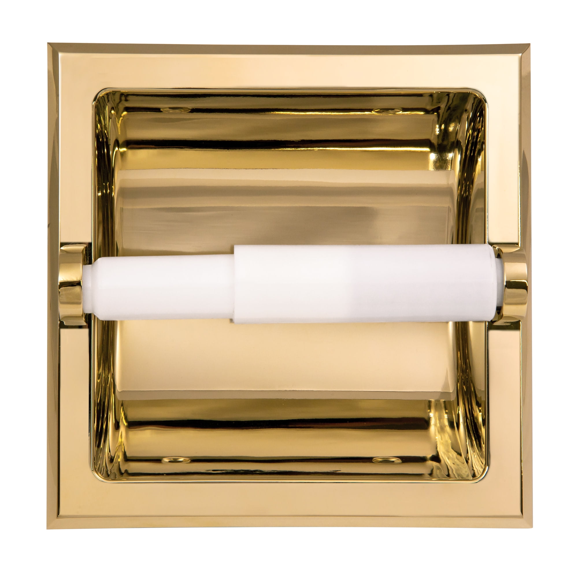 Design House Millbridge Metal Recessed Toilet Paper Holder in Polished Brass