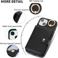 thumbnail image 2 of Allytechgroup iPhone 13 Wallet Case, Ring Holder Stand Cards Slots Shockproof Retro Flip Back Cover Phone Case for Apple iPhone 13, Black, 2 of 7