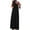Black, variant on Sakmal Maxi Womens Dresses Summer Crew Neck Gold Sleeveless Solid Pleated Flowy One Shoulder Sundress