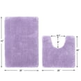 thumbnail image 3 of Yafa Home Fashion 2 Piece Solid Microfiber Soft Bathroom Rug Set, Non-Slip TPR Backing, 3 of 6