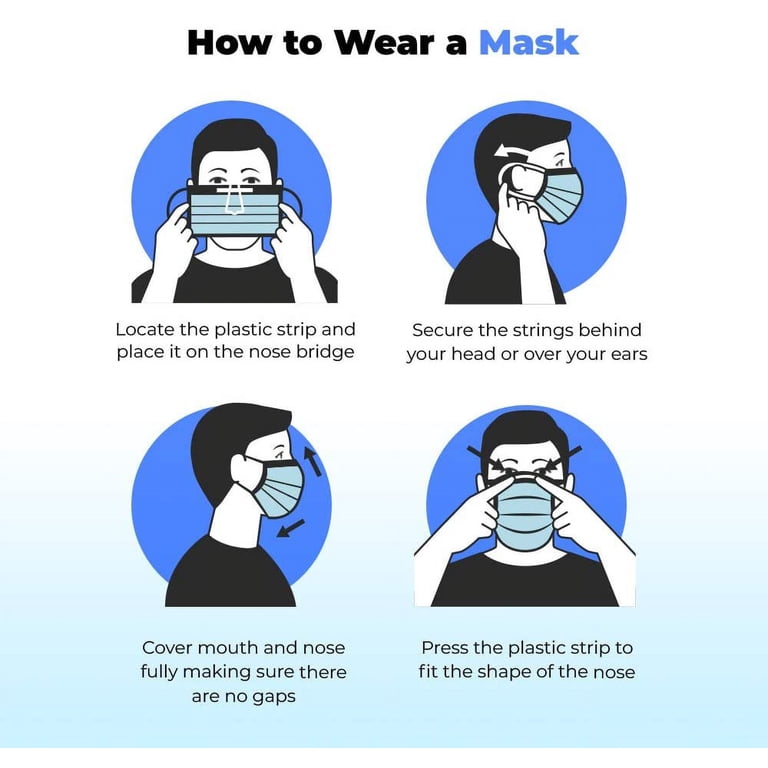 3 Ply Adult Masks Disposable 3 Layer Ply Filter Mouth Face Mask 50pcs