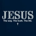 thumbnail image 5 of Wild Bobby Jesus the Way. The Truth. The Life Inspirational/Christian Women Standard V-Neck Tee, Navy, Small, 5 of 5