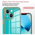 thumbnail image 3 of Compatible iPhone 13 6.1" 2021 Green Case, Luxury Plating Love Heart Women's Soft TPU Shockproof Camera Case for iPhone 13 case, 3 of 10