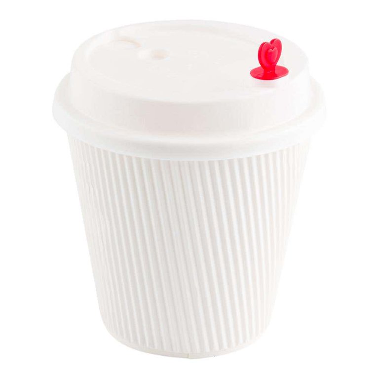 Restaurantware LIDS ONLY: 50 Disposable Black BPA Free Coffee Cup Lids With  Red Heart Stopper Plugs - Fits 8-OZ, 12-OZ, 16-OZ & 20-OZ Cups: Perfect