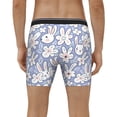 thumbnail image 4 of Salouo Rabbit And Floral Pattern Men's Boxer Briefs, Soft & Breathable Underwear Elastic Waistband Briefs for Men,1-Pack, 4 of 7