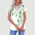 thumbnail image 5 of cocolona Womens Summer Tops Short Sleeve Lace V Neck T-shirt Fashion Casual Floral Print Tees Loose Tunic Blouses, 5 of 5