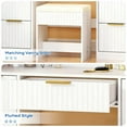 thumbnail image 5 of Zimtown Lighted Makeup Vanity Desk with Mirror and Charging Station, Vanity Table with 7 Drawers & 4 Storage Shelves for Dressing Room Bedroom, White, 5 of 9