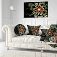thumbnail image 3 of Designart Abstract Green Fractal Flower - Floral Throw Pillow - 12x20, 3 of 5