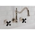 thumbnail image 4 of Kingston Brass KS1286PKX Duchess Double-Handle Wall-Mount Kitchen Faucet, Polished Nickel, 4 of 7