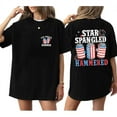 thumbnail image 3 of Unisex Patriotic Graphic T-Shirt, “Star Spangled Hammered” 4th of July Design, Red White and Boozy USA Tee, Cotton Crew Neck, Sizes S–5XL, 3 of 7