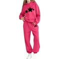 thumbnail image 2 of Hot Pink Unisex Kids 2-Piece Hoodie & Jogger Set, Star Graphic 100% Polyester Relaxed Fit Machine Washable for 4-12 Years,Size 7-8T, 2 of 5