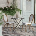 thumbnail image 3 of Flash Furniture Lourdes Indoor/Outdoor French Bistro Stacking Chair White/Gray/Natural 2/Pack, 3 of 15