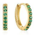 thumbnail image 1 of Nvzi Conjunto multicolor Nvziround con pendientes de circonitas, pendientes de moda, pendientes circulares dorados (verde), 1 of 4