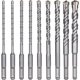 thumbnail image 1 of Brocas para hormigón, 9 piezas (5 mm, 16 x 160 mm), brocas para azulejos, brocas de impacto eléctricas SDS-Plus para perforadoras, brocas cruzadas para hormigón, ladrillo, piedra, natural, metal, 1 of 1