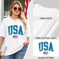 thumbnail image 4 of Aiyino Women's T-Shirt Distressed USA Flag Patriotic,100% Cotton Vintage 4th of July Graphic Tee, Short Sleeve Shirt Blouses Tops Plus Size, 4 of 8