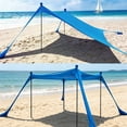 thumbnail image 6 of Beach Canopy Beach Tent UPF50+ 10x10 FT Easy to Setup Extra Windproof Rope Sun Shelter Beach Shade Canopy with 4 Stability Poles Outdoor Shade for Beach Camping Family, 6 of 6