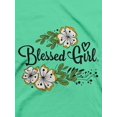 thumbnail image 6 of Blessed Girl Women's Short Sleeve Casual T-Shirt, Bee Strong, Mint Green, LG, 6 of 6