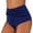 Blue, variant on Laipiong Women's Swim Shorts Summer Beach High Waisted Solid Color Striped Pleated Swim Pants Quick Dry UPF 50 Bathing Suits Bottoms