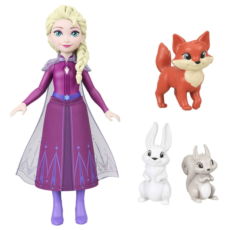 Disney Frozen Winter Animal Fun Playset with Elsa Small Doll, 3