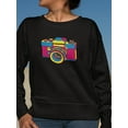 thumbnail image 2 of Pop Art Camera Design Sweatshirt Women -Image by Shutterstock, Female 5X-Large, 2 of 4