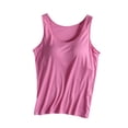 thumbnail image 2 of Tank Tops for Women under $5 Plus Size Sawvnm Ladies Camisole With Chest Pad No Steel Rings Bottom Underwear Yoga Sports Tank Tops for Women Hot Pink XXXXL, 2 of 4