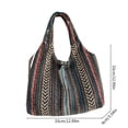 thumbnail image 3 of Bolso de hombro informal para mujer, estilo western con bloques de color, diseño retro vertical, bolso de tela con gran capacidad, bolsa de lona., 3 of 6