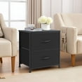thumbnail image 7 of TINKLE WELL Nightstand with 2 Fabric Drawers, End Table 20 inch Tall Side Table for Bedroom, Closet, or Dorm Storage, Black, 1 Pack, 7 of 7
