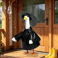 thumbnail image 2 of AZXY Black Raincoat Porch Goose Outfit, 23‑Inch Goose Clothing Costume for Cement Plastic Porch Goose Statue, Goose Clothes for Outdoor Garden Yard Lawn Patio Porch Decoration, 2 of 6