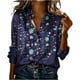 thumbnail image 3 of TaTaai Womens Fashion Print Long Sleeve Shirt Round Neck Casual Polyester Blouse Lightweight Soft Tops Asian Fit Small Gift, 3 of 5