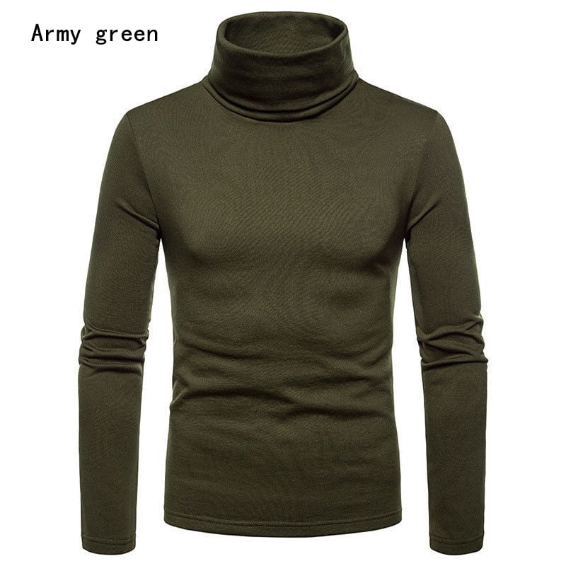 Fortune Men Long Sleeve Pullover High Neck Turtleneck Stretch Slim Basic Jumper Top Other