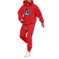 thumbnail image 2 of Men Sweatsuits 2 Piece Set Casual 67 Print Hoodie Sweatshirt and Joggers Sweatpants Sets Comfortable Fall Winter Sport Suit with Pocket Red XXL, 2 of 4