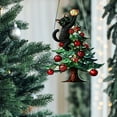 thumbnail image 5 of Costeam Black Cat Christmas Ornament Hanging Decor for Tree Wall Mantle Halloween Themed Holiday Decorations Funny Cartoon Animal Decor, 5 of 5