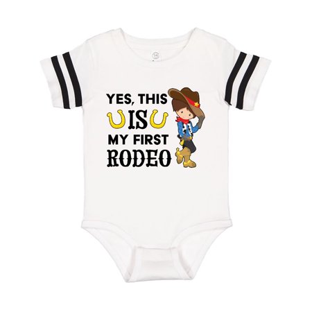 

Inktastic Yes this IS my First Rodeo- cowboy in hat and boots Gift Baby Boy Bodysuit
