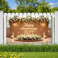 thumbnail image 2 of Elegant Design Happy 50th Anniversary Floral Wooden Banner for Milestone Celebration Wedding Party, 2 of 9