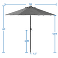 thumbnail image 4 of Alden Design 9FT Patio Umbrella 8 Ribs with 32 LED Light for Garden, Gray, 4 of 9