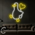 thumbnail image 3 of C-CRAFT Duck Heart Balloon Neon Sign LED Light 20 inch for Kid Bedroom Wall Art Decor, 3 of 5
